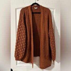 Cato Fashions Rust Open Front Cardigan